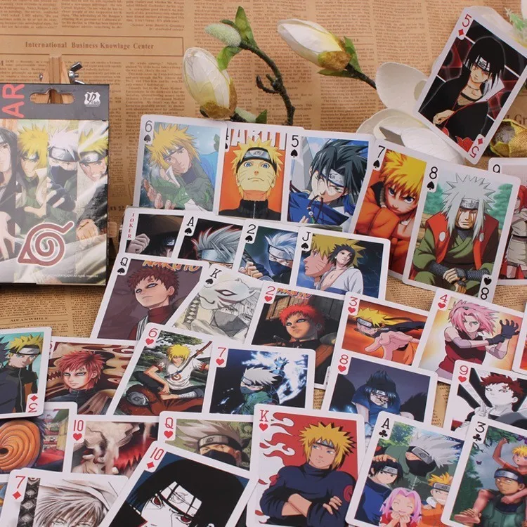 

Naruto Anime Playing Cards Cosplay Gifts Deck Poker Set Cards With Box Collection Edition's Cards