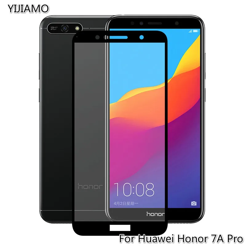Защитное стекло 9H для Huawei Honor 7A Pro полное покрытие изогнутая 3D Защитная пленка