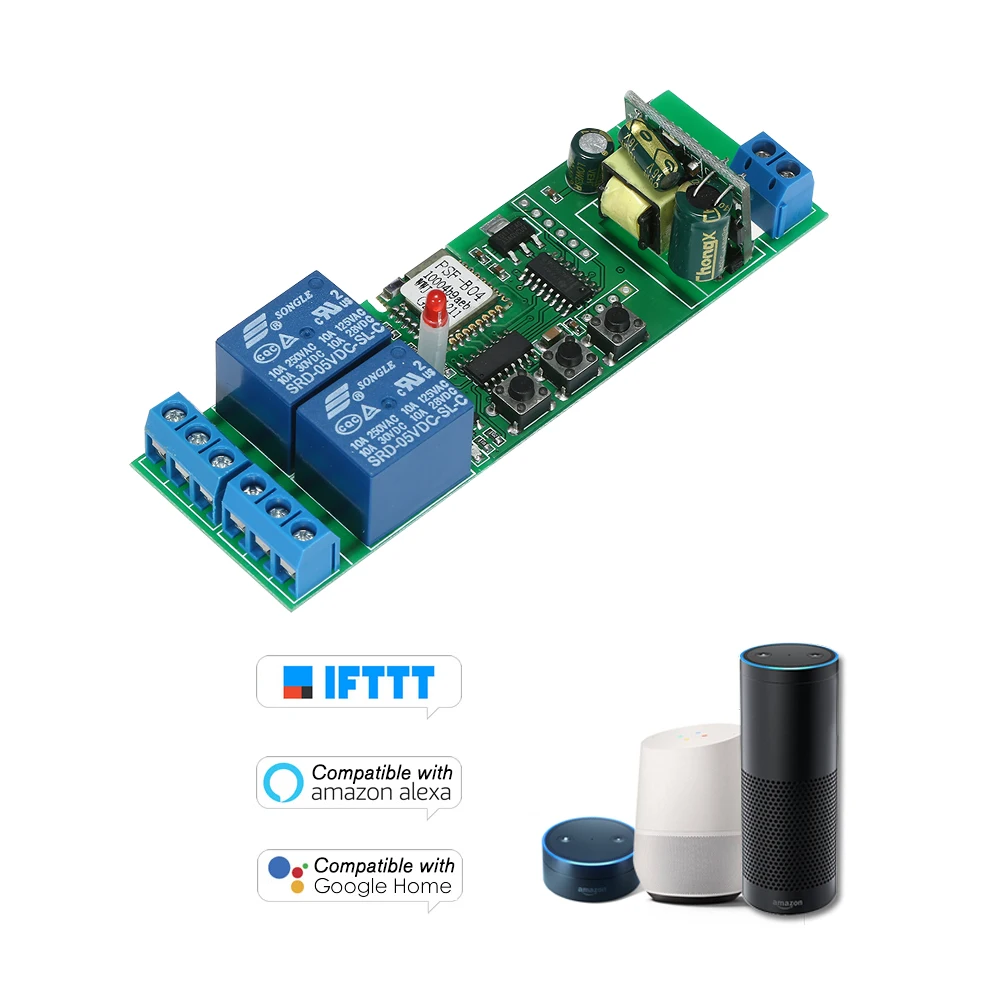 

eWeLink Smart Wifi Switch Universal Module 2CH AC85-250V Wireless Switch Timer Phone APP Remote Control for Smart Home