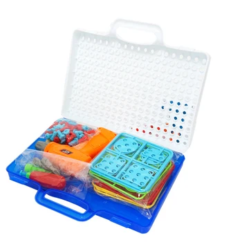 

Kids Drill Screw Nut Design Kit Puzzle Toys Creative Educational Toys Plastic Assembled Design Tools Kit Toys Drill Boys Toys