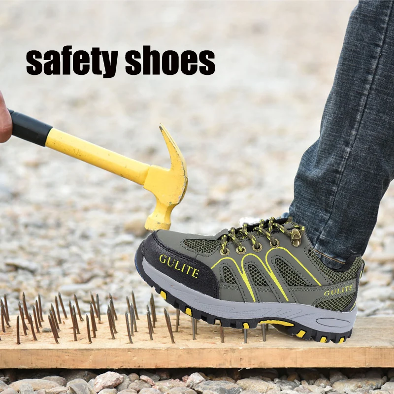 

Man Indestructible Steel Toe Cap Safety Shoes For Men Outdoor Work Sneakers Steel Puncture Proof Protective Safety Boots Shoes