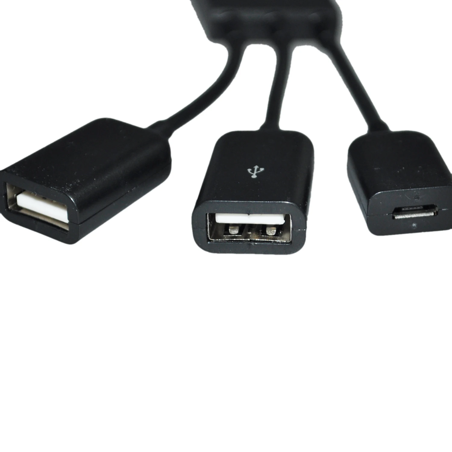 USB 2,0 концентратор сплиттер 3 порта микро USB черный 19 см