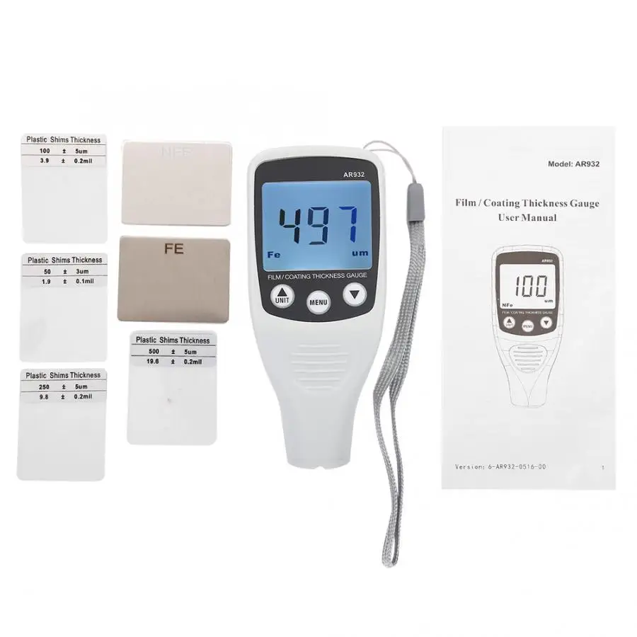 

SMART SENSOR AR932 Digital Coating Thickness Gauge Car Paint Tester Meter 0~1700um Paint Gauge Thickness Paint Thickness Gauge