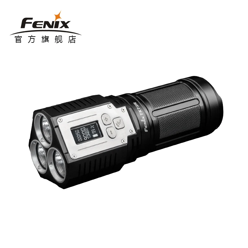 

NEW Fenix TK72R FenixTK72R is a portable high performance flashlight built-in 7.2V/7000mAh 3 Cree XHP70 LED's