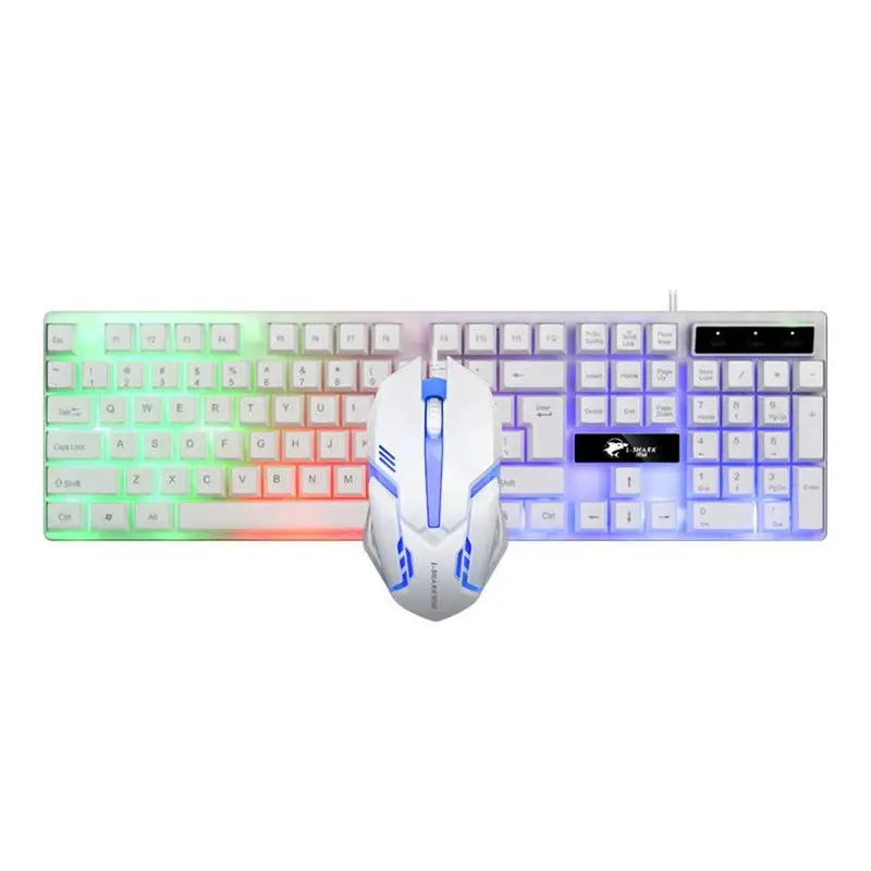 

Wired USB Lighting Game Mouse Keyboard Computer Mechanical Feel Backlit Keyboard Mouse Set Gaming Keyboard