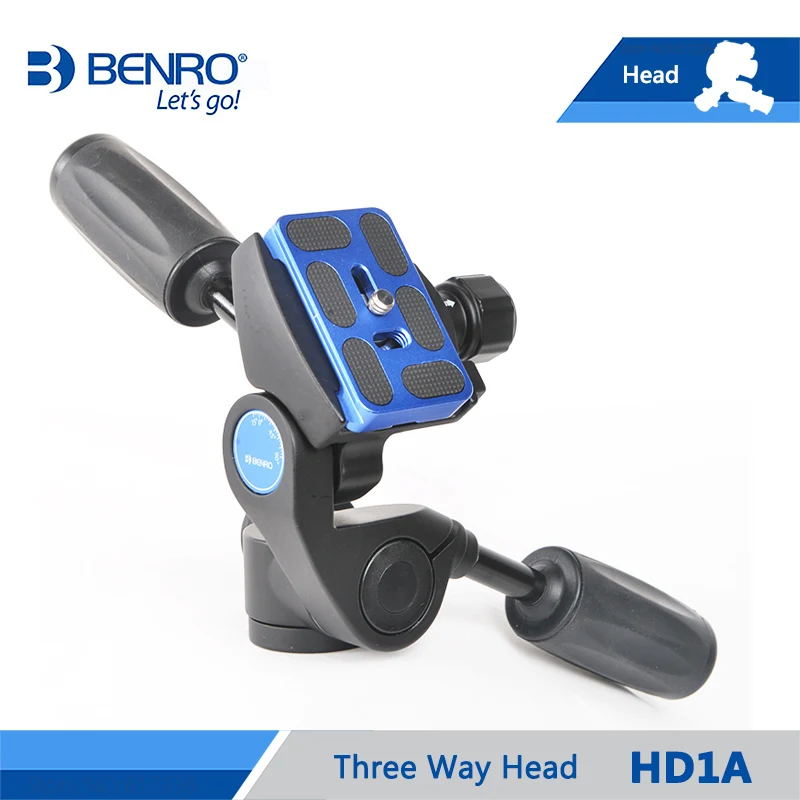 Benro HD1A головка Трехходовой головка из алюминия с PU60 пластины быстрого крепления головки Шаровая головка для штатива с максимальной нагрузкой 5 кг с бесплатной доставкой
