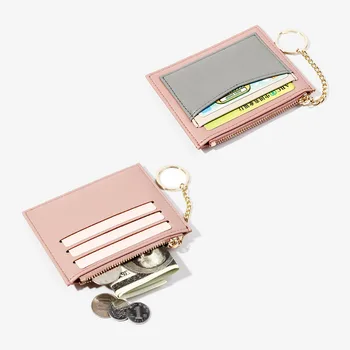 

Women Wallets Coin Purse Monedero Mini Ladies Vogue Stitching Zipper Keychain Cute Small Card Holdes Portfolio Wallet Female