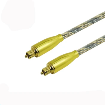 

10pcs/lot Digital Optical Audio Cable Square Aluminum Alloy Shell Gold-Plated Head High Quality Digital Fiber Audio Wire 5M