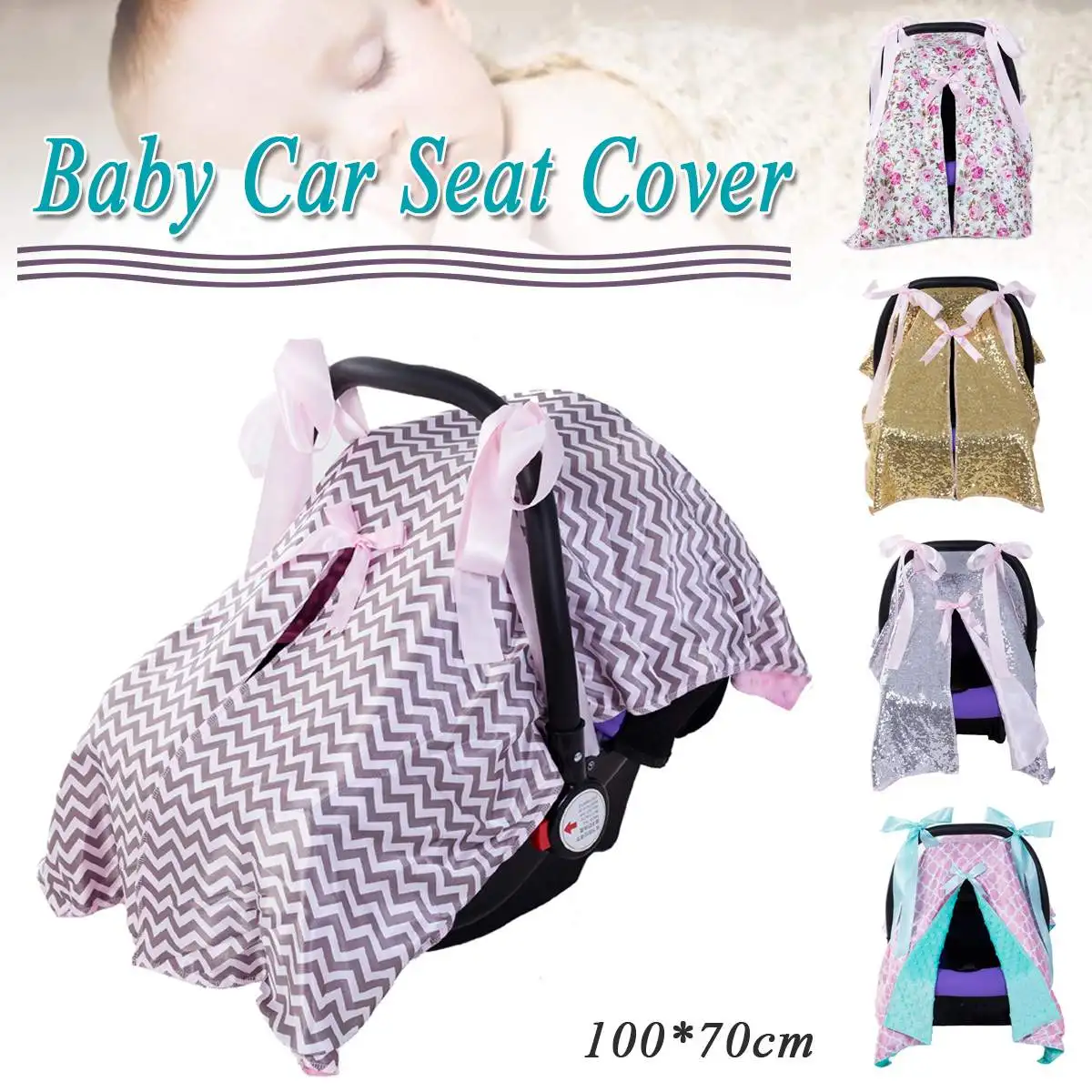 

Multi-Use Mother Breastfeeding Cover Lattice Nursing Cover Baby Sunshade Stroller Cover Infant Car Seat Cover for Newborn Babies