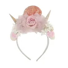 Обруч для волос на пляже с цветами, очаровательные аксессуары для волос, вечерние аксессуары, реквизит для выступлений, вечерние аксессуары для костюмированной вечеринки на день детей