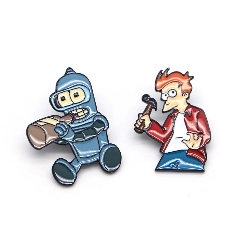 

Cartoon Anime Brooches for Men Futurama Enamel Pins for Kids Lapel Pin Bag Pins Denim Jacket Badge Philip J.Fry Brooch Q1223