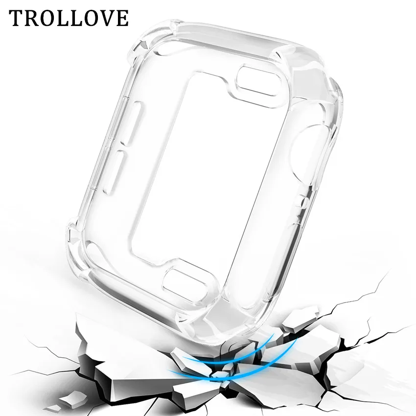 

Transparent Soft TPU Case Cover For Apple Watch 40mm 44mm iWatch Case Series 4 Silicone Protective Frame Watch Band Accessories