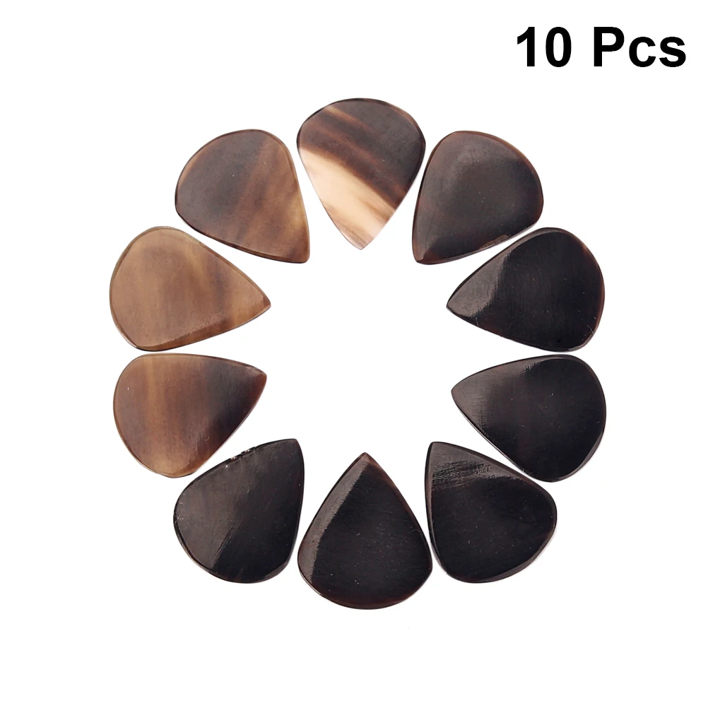 

10 Pcs L012 Handcrafted Black Cattle Horn Guitar Picks for Guitar Bass Mandolin Banjo 1mm
