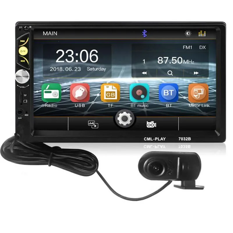 

7 Inch Display 2 Din Car Dvd Mp5 Player Fm Radio Multi-Media Player Touch-Screen Bluetooth Car Monitor Subwoofer 7032B