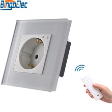 Bingoielec дистанционная немецкая розетка закаленное стекло панель RF 433,92 МГц Беспроводная дистанционная настенная розетка с управлением