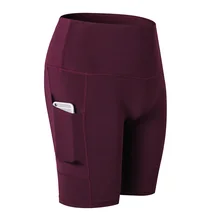 Высокоэластичный, для фитнеса спортивные Леггинсы женские спортивные колготки Йога боковые карманы короткая тонкая спортивная одежда для бега спортивные шорты