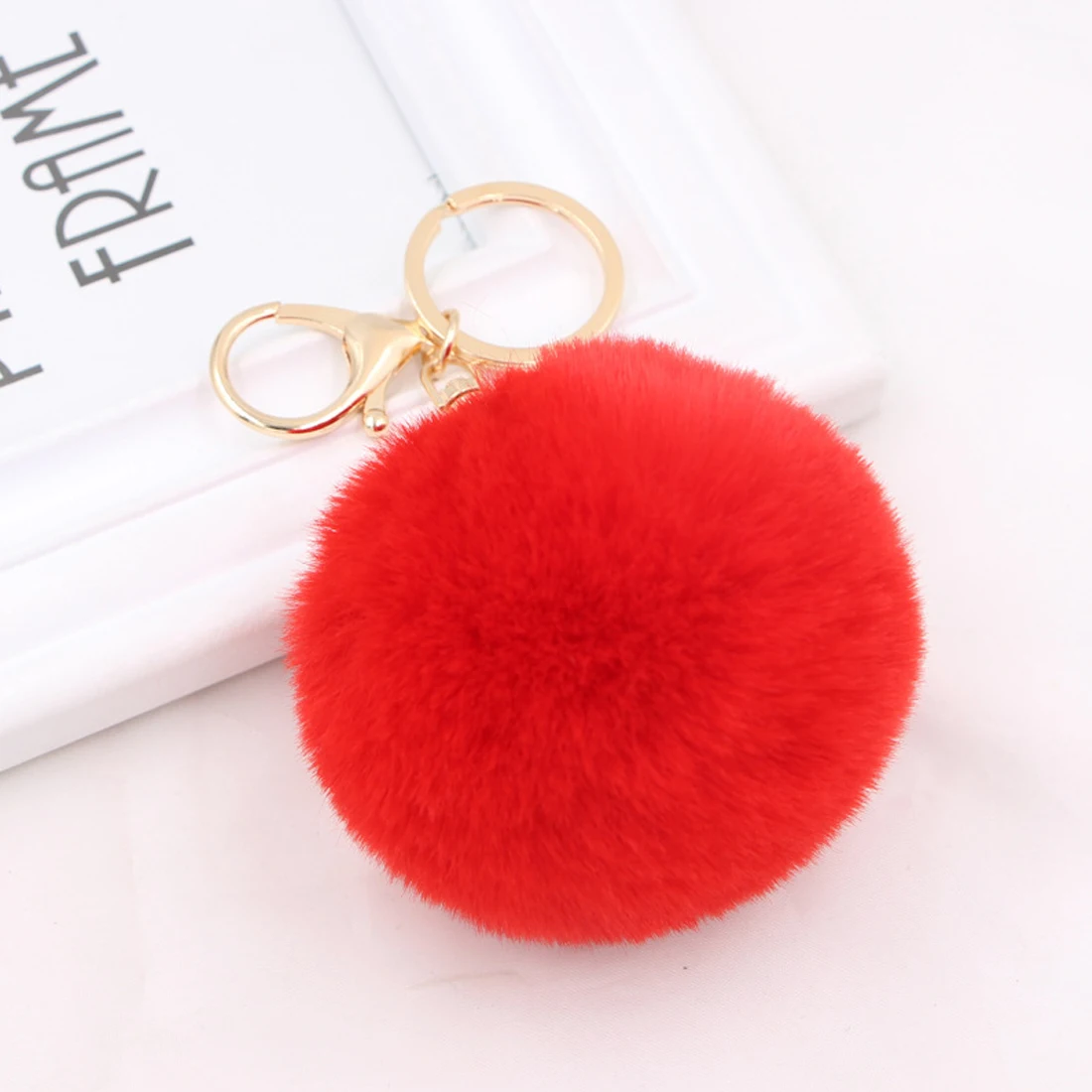 

Hot sale Tassel Pompom Car Key Ring Pendant Fur Ball Keychain Rabbit Fur Plush Fur Key Chian POM POM Keychain