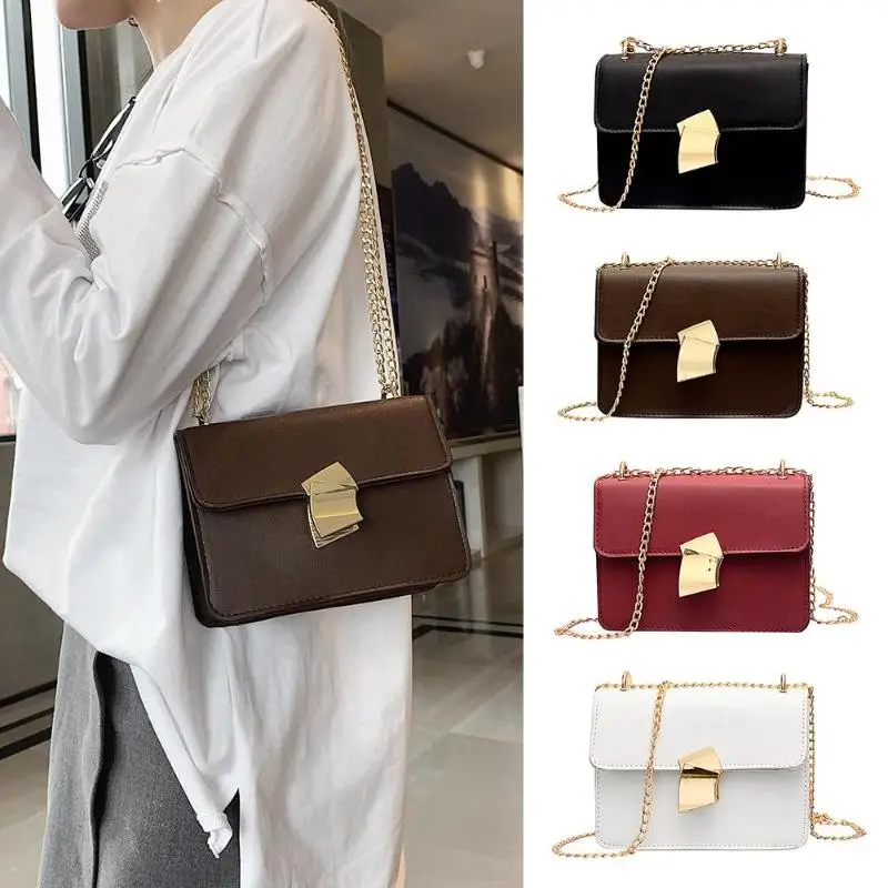 2019 Для женщин квадратный из искусственной кожи Crossbody Сумки молния засов летом