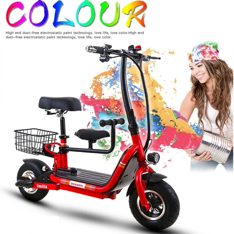 Mini Folding Electric Bicycle 2 Wheels Electric Bicycle 22 Inch 48V Foldable Smart Electric Scooter For Women Adults