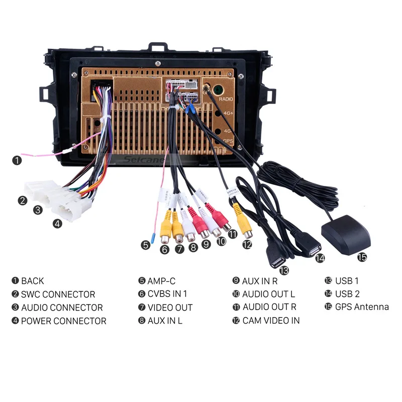 Seicane 9 дюймов Android 8,1 Автомобильный gps Мультимедиа для 2006 2007-2012 Toyota Corolla Navi плеер Поддержка Радио Bluetooth Зеркало Ссылка