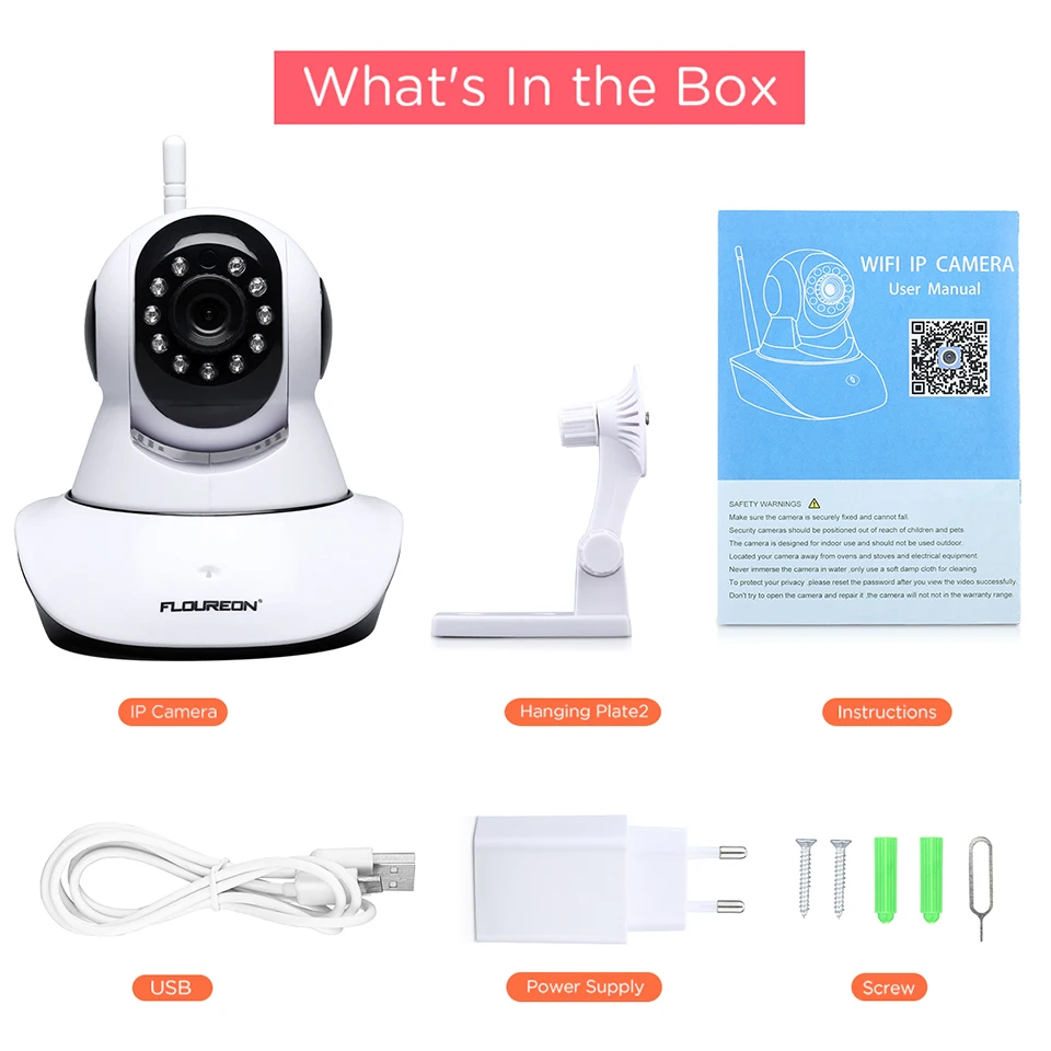 Floureon Беспроводная CCTV ip камера безопасности 720 P Wifi 1MP видео для наблюдения в