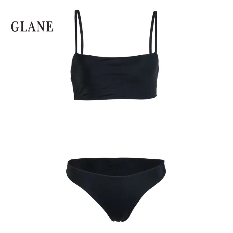 

2018 Women Bikini Set Push-up Padded Bra Swimsuit For Female Swimwear e Solid Bathing Suit