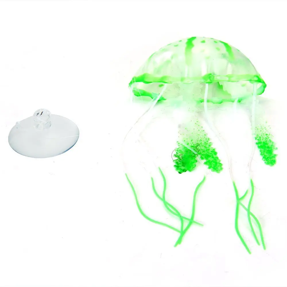 Promotion! Green Glowing Effect Artificial Fake Jellyfish for Fish Tank Decoration Ornament | Дом и сад