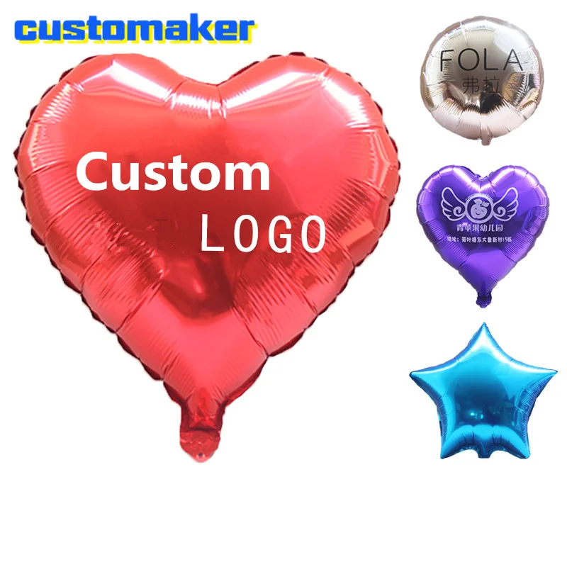 

50pcs 18in Aluminum foil balloon customized printing logo festival advertising balloon custom made brand pattern wedding decor
