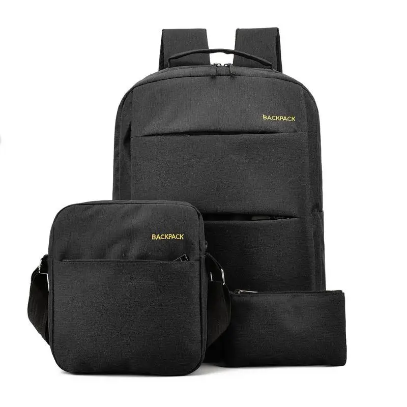

3pcs/set USB Charging Laptop Backpack Unisex Shoulder Messenger Bags Clutch for Teenagers School Bags Travel Bag 2019 New