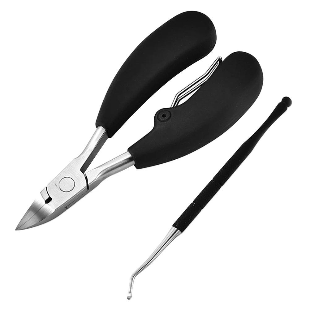 2PC Nail Nippers Set Stainless Steel Sharp Portable Nail Clippers Long