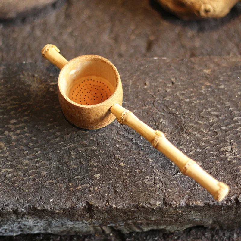 Natural Bamboo 5 Pcs Puer Tea Tools Accessories Teaware Set Include Needle Spoon Clip Tea Strainer Infurse Vintage Handmade