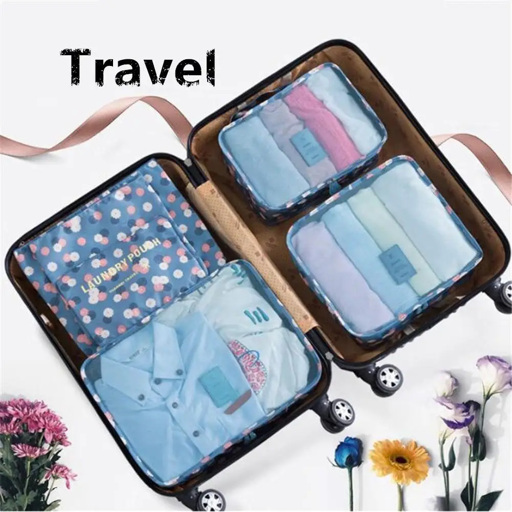 

Mounchain 6 Pcs/set High Capacity Travel Storage Bag Luggage Organizer Makeup Small Personal Stuff Organizer Case