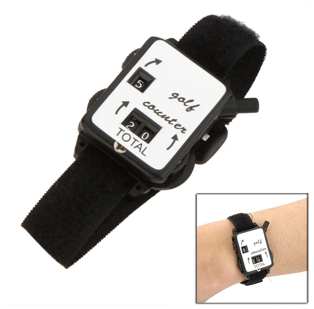 

Black Golf Training Aids Wristband Golf Club Stroke Score Keeper Count Watch Putt Shot Counter Sports Golf Accessories