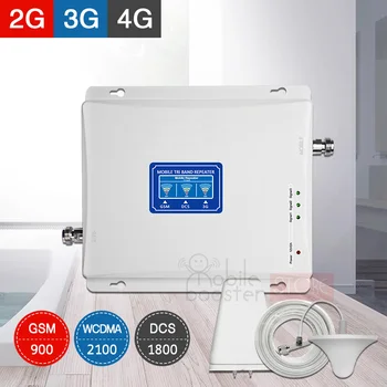 

Triple Band GSM Repeater 900 1800 2100 Cell Phone Cellular Signal Booster GSM UMTS LTE 2G 3G 4G Mobile Amplifier Repeater Kit