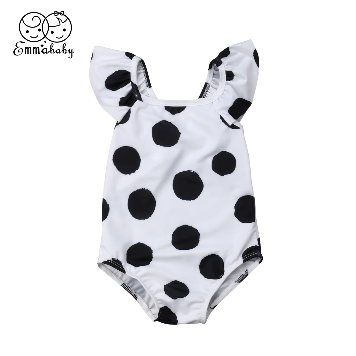 Baby Girls Swimwear Polka Dot Swimsuit Toddler Kid Jumpsuit Bathing Suit Bodysuit Beachwear Summer Children Swimming Costume