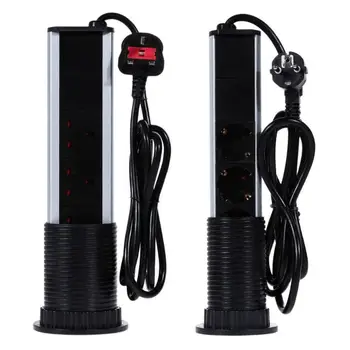

220V 16A PULL POP UP Electrical Socket 2 USB Desk Table Plug Sockets Retractable for Countertops Worktop UK/EU Plug 3 Plug