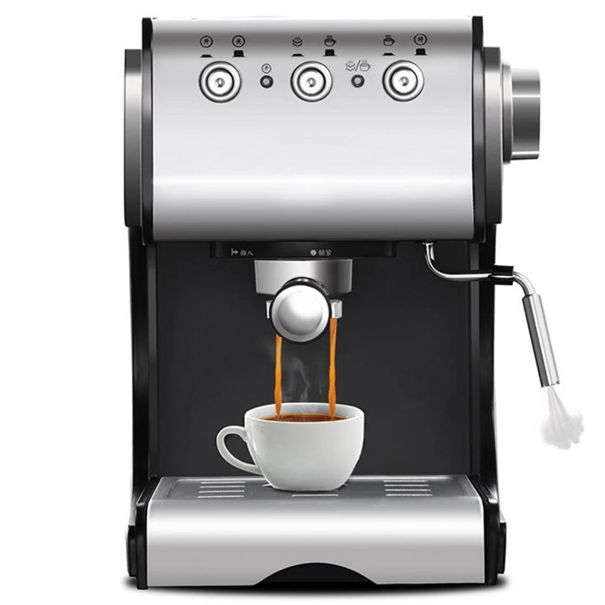

1050W 1.3L Automatic Coffee Maker Barista Espresso Machine Steam Multifunctional Coffee Machine Home Commercial Use 20x31x26cm
