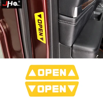 

JHO 4PCS Side Door OPEN Warning Mark Reflective Stickers Universal Fit For Car SUV MPV Exterior Accessories Night Safety Decal
