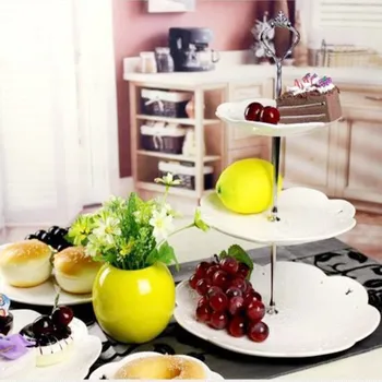 

Home gifts European three-tier snack cake plate multi-layer pastry dish living room creative fruit candy tray