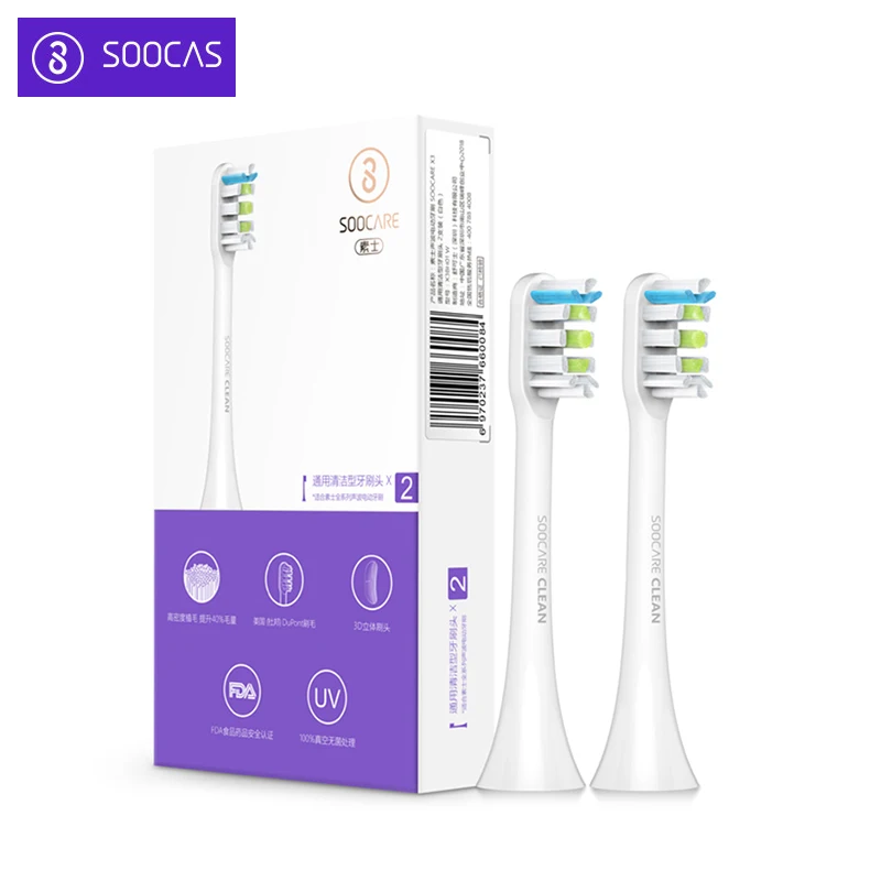 

Xiaomi Soocare X3 2PCS SOOCAS Replacement ElectricToothbrush Head For SOOCAS / Xiaomi Mijia SOOCARE X3 Brush Head Hot Sale
