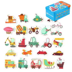 48 шт. детские головоломки 24 модели детские игрушки раннее образование мультфильм подходящая игра Детские деревянные головоломки игрушки