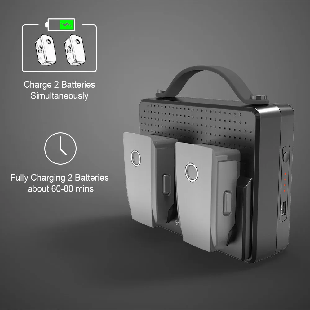  Smatree Portable Batteries For DJI Mavic 2 Pro Charging Station Compatible Charge Two Mavic 2 Zoom 