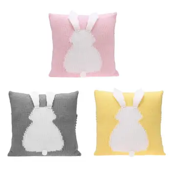 

Kids 3D Rabbit Chair Seat Cushion Cover Cartoon Baby Knitted Sofa Bedding Accessories Children Pillowcase Kids Photography Props