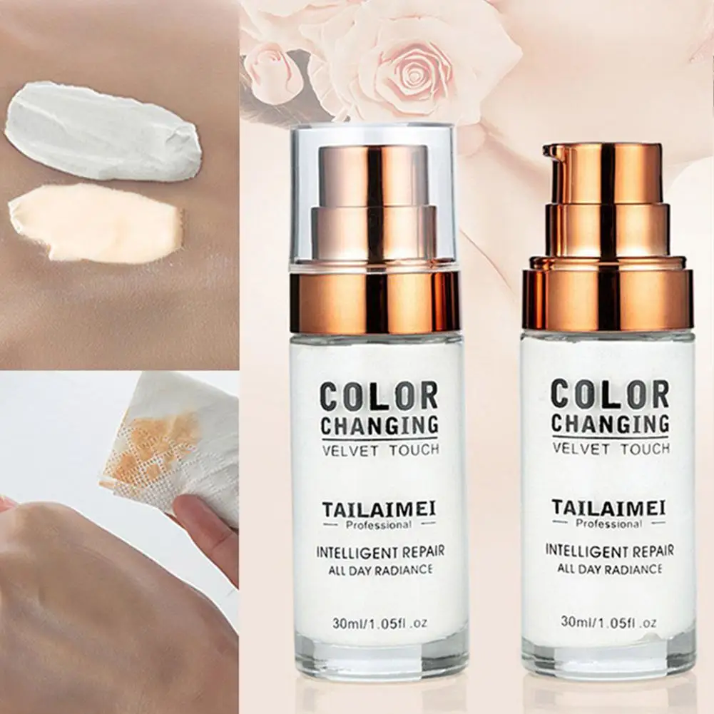 

LANBENA Color Changing Liquid Foundation Face Makeup Base Warm Skin Tone Face Moisturizing Liquid Concealer