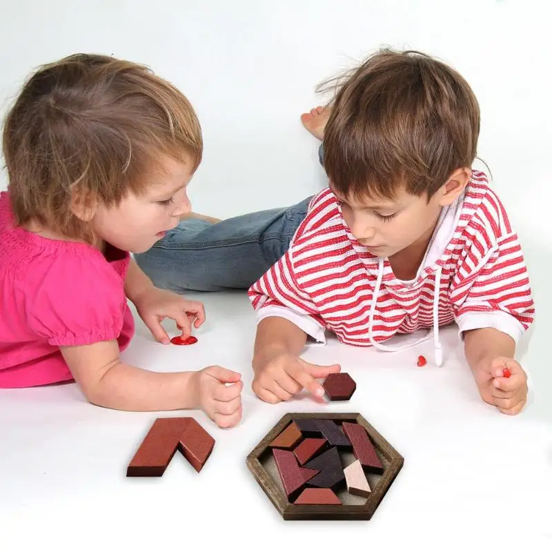 Геометрическая головоломка в форме аномальности, детская деревянная головоломка с цифрами, Tangram, игрушки для детей, Обучающие игрушки Монтессори, рождественский подарок