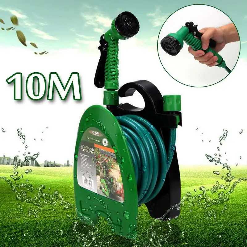 10M Portable Mini Water Hose Reel Handheld Shower Watering Washing Hose