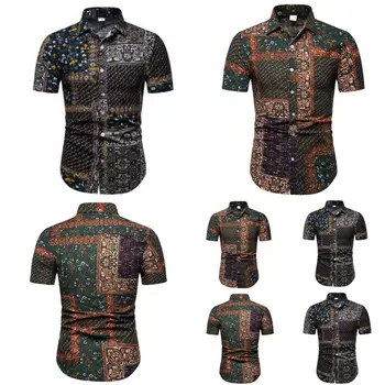 

New Arrival Men's Fashion Multi Floral Printed Casual Short Sleeved Button Down Shirt