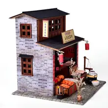 Китайский стиль кукольный домик DIY кукольный домик tofu магазин Непоседа деревянные игрушки для детей подарок на день рождения