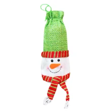 Промо-акция! Зеленое Рождественское украшение «Снеговик» винный мешок обеденный стол рождественские принадлежности