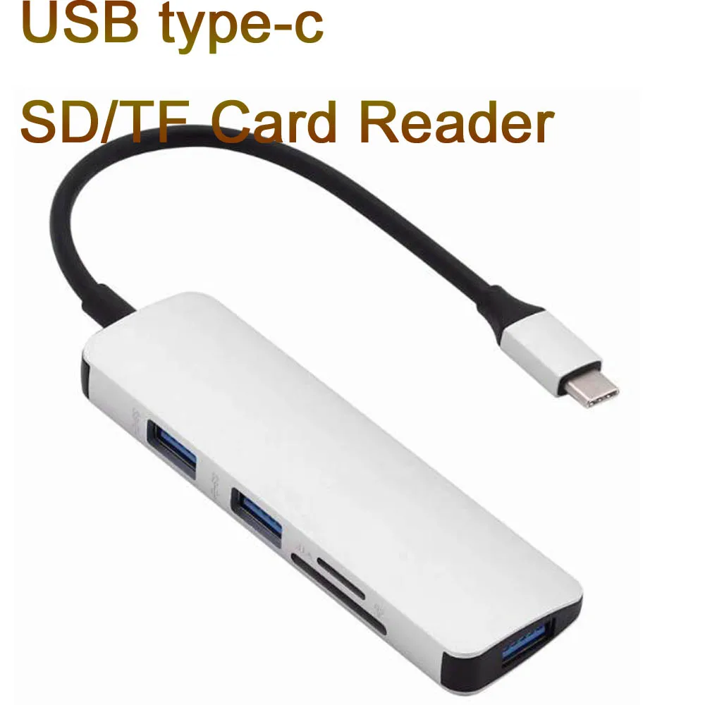 

USB-C Type C 5in1 Hub Adapter USB 3.0 x3 SD/TF Card Reader for Notebook Mobile Tablet PC samsung S8 lenovo x1 tablet